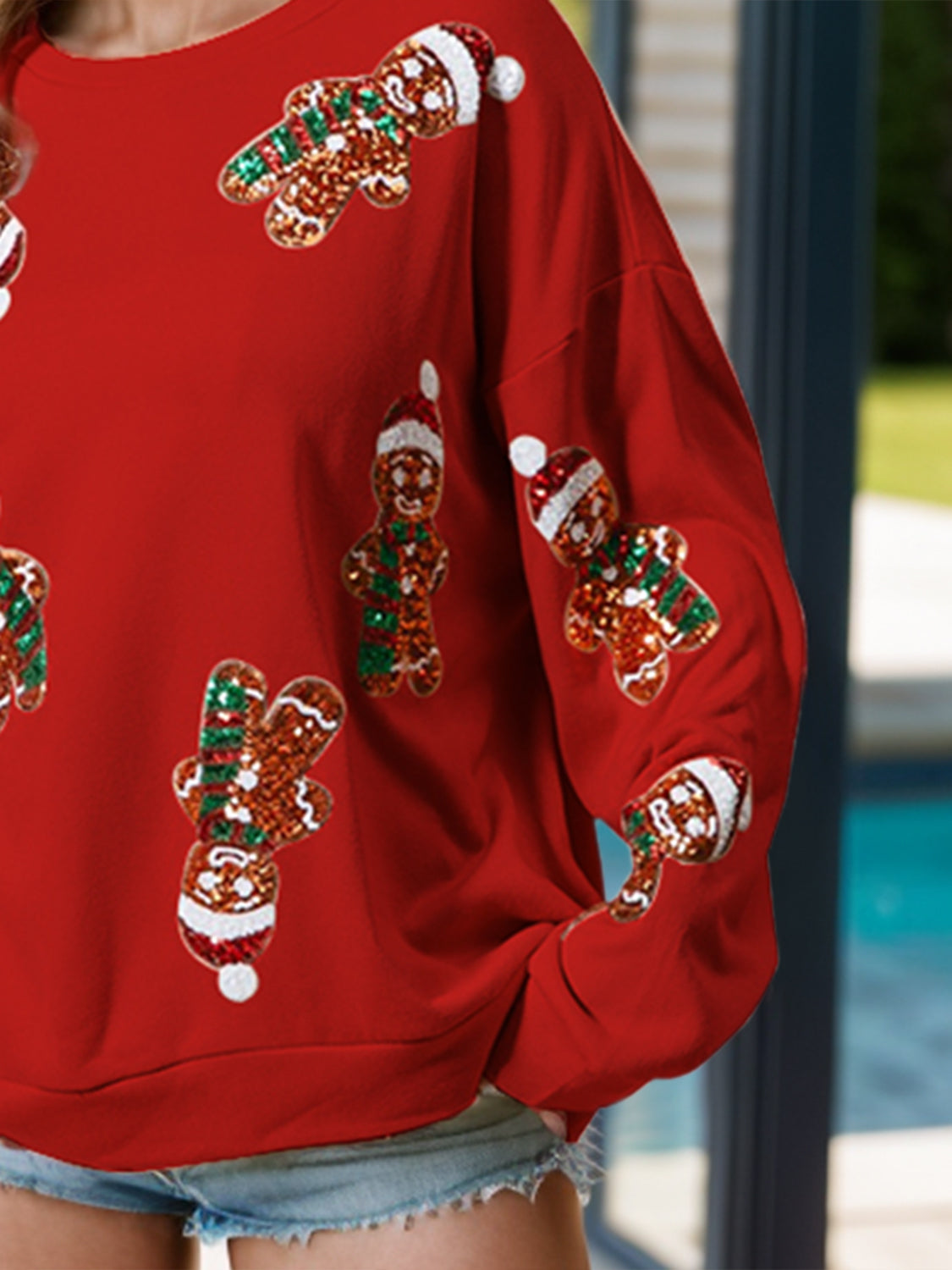 Sequin Gingerbread Man Sweatshirt