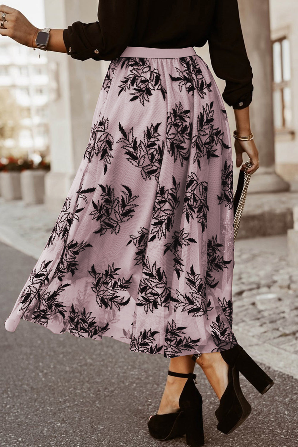 Everything Fall Embroidered High Waist Maxi Skirt