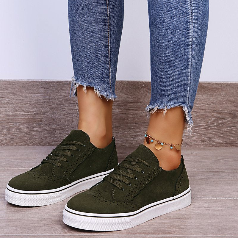 Lace-Up Suedette Sneakers