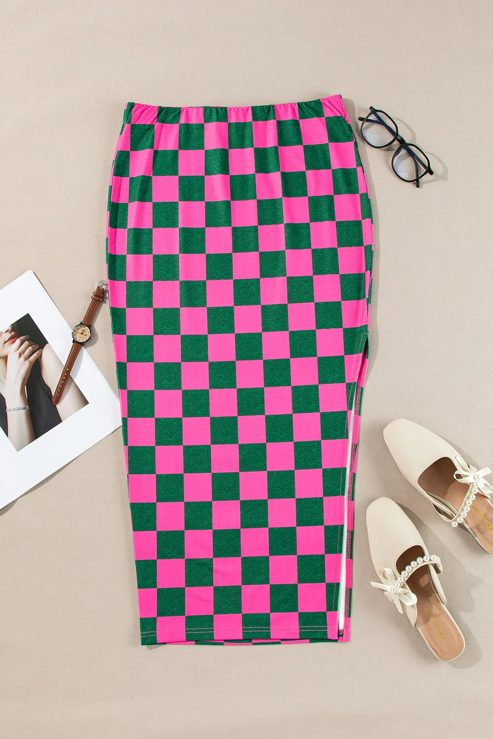 Checkered Fun Midi Skirt