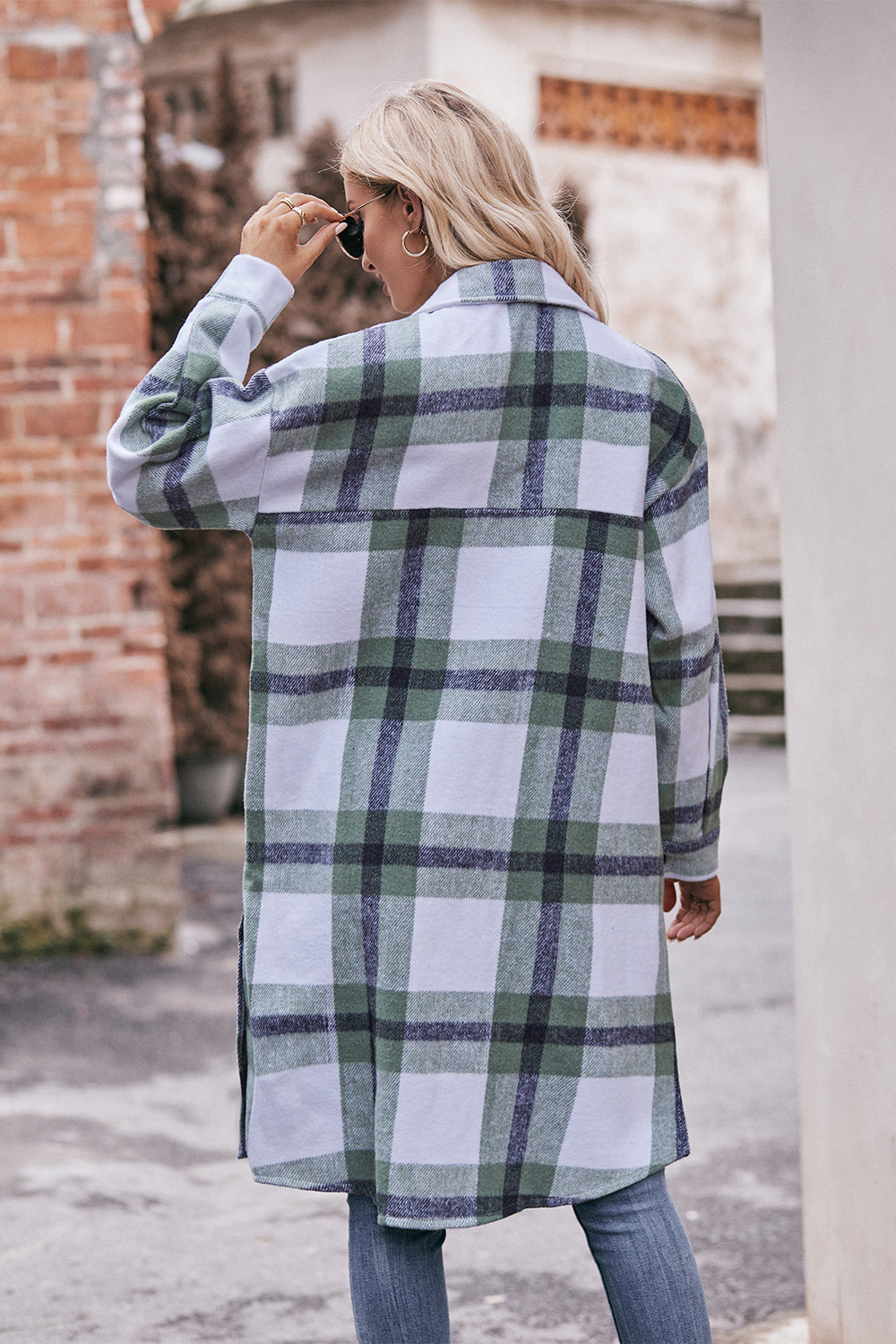 Plaid Longline Jacket