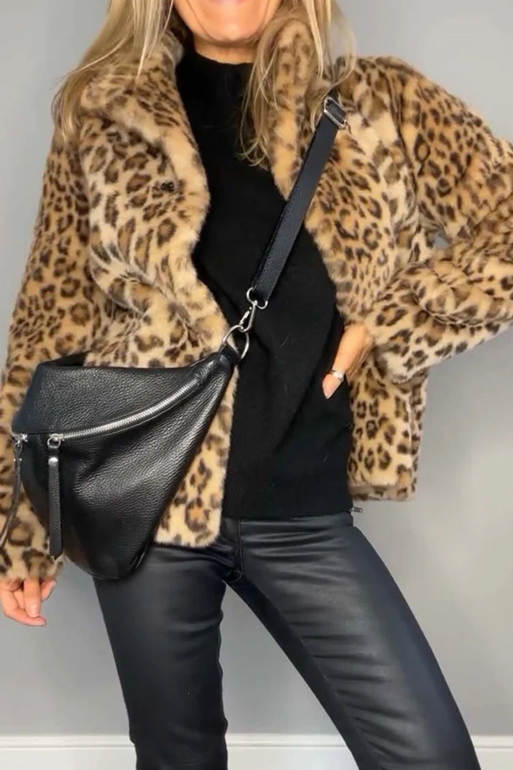 Leopard Furry Coat in Full Size Run