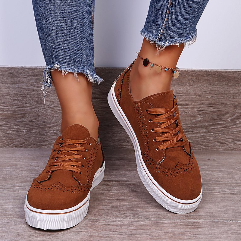 Lace-Up Suedette Sneakers