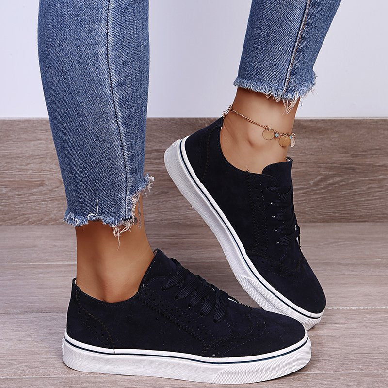 Lace-Up Suedette Sneakers