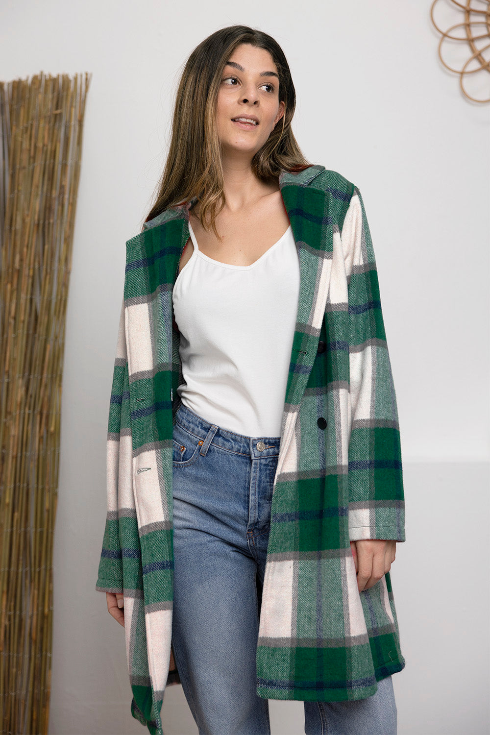 Fall-sational Plaid Button Up Lapel Collar Coat