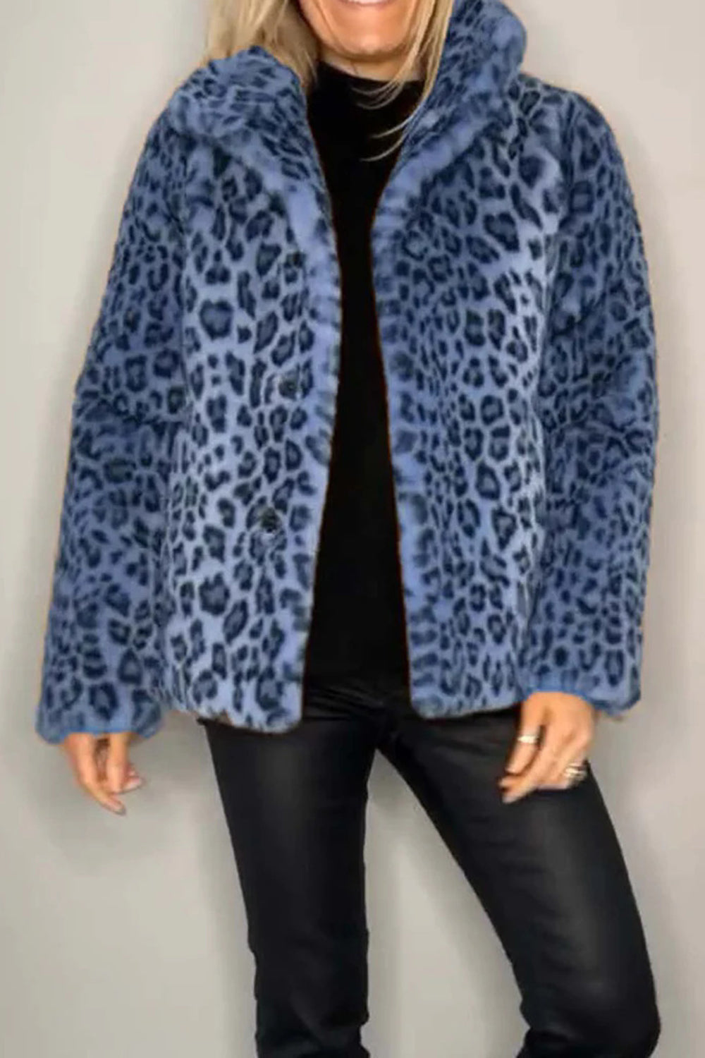 Leopard Furry Coat in Full Size Run