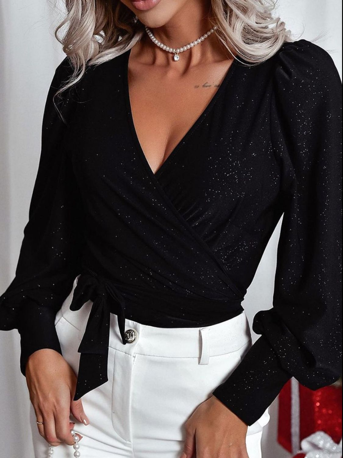 Glitter and Glitz Long Sleeve Blouse