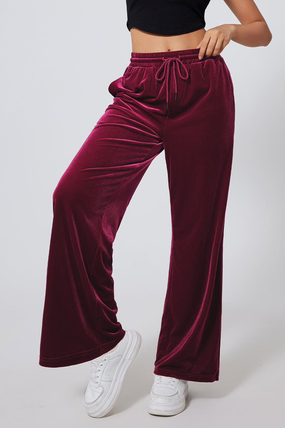 Holiday Cheer Drawstring Wide Leg Active Pants