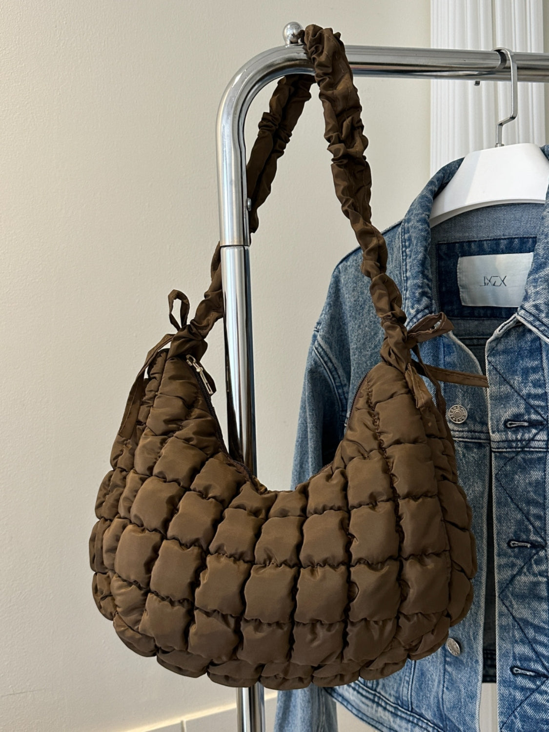 Bubble Texture Quilted Shoulder Bag