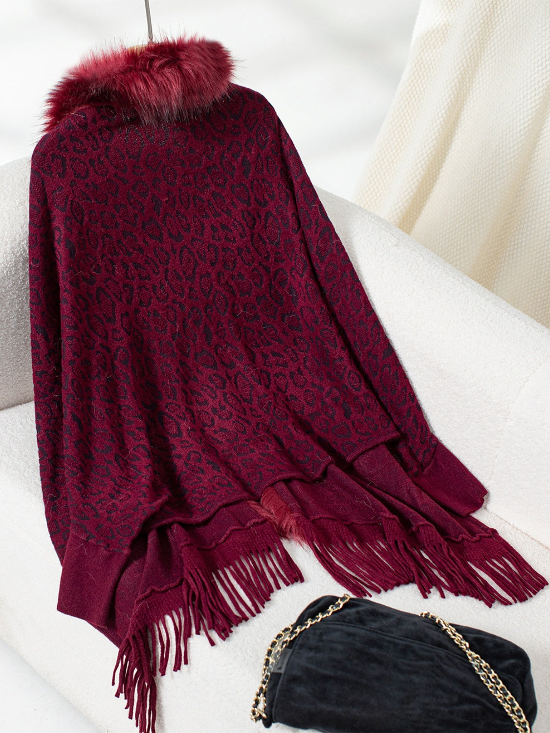 Fringe Leopard Poncho