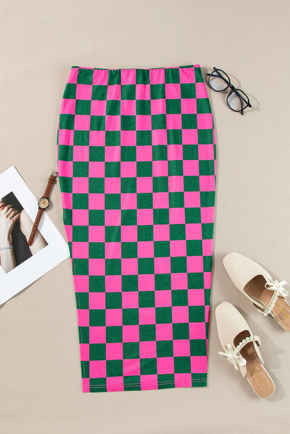 Checkered Fun Midi Skirt