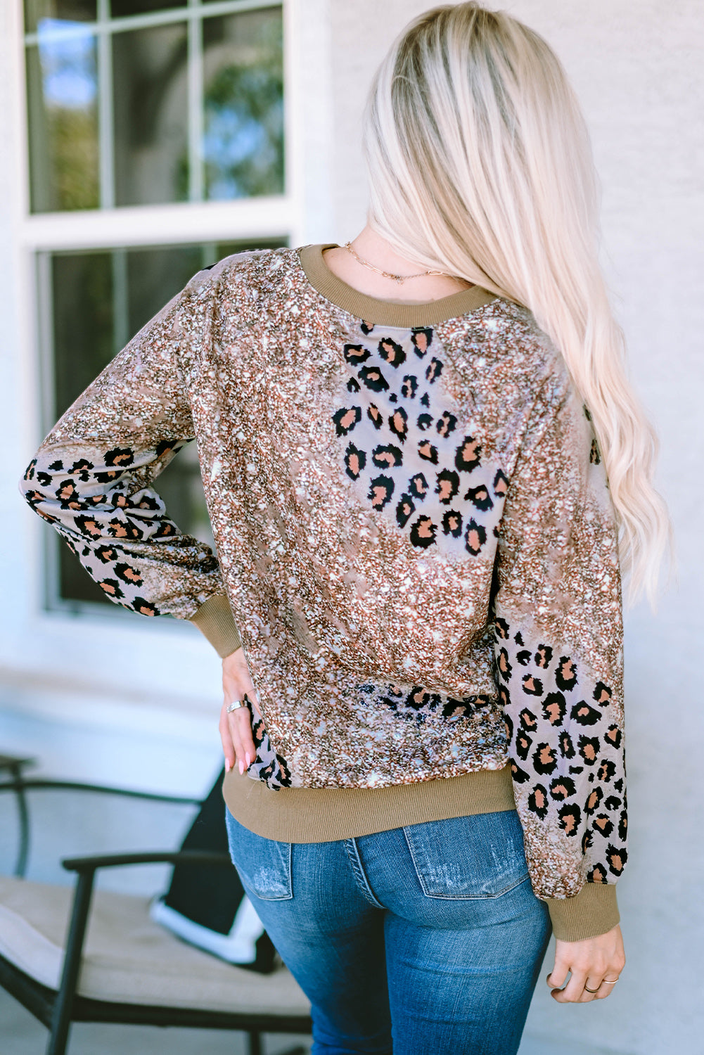 Leopard and Lace Long Sleeve T-Shirt