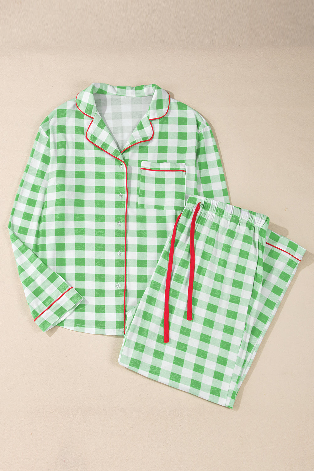 Here Comes Santa Claus Plaid Top and Pants Set