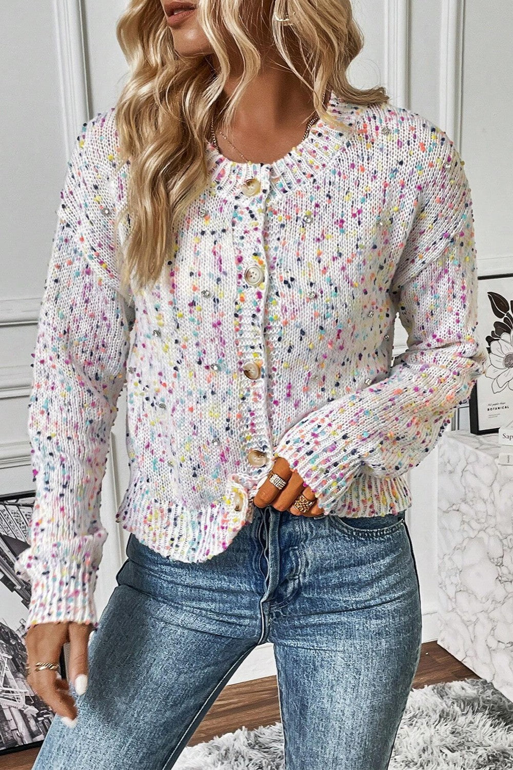 Confetti Button Up Cardigan