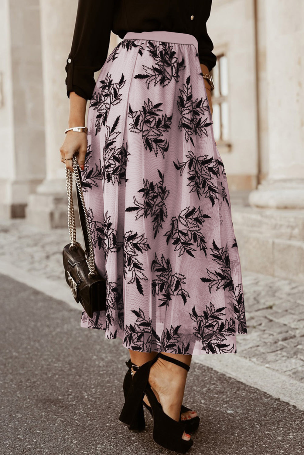 Everything Fall Embroidered High Waist Maxi Skirt