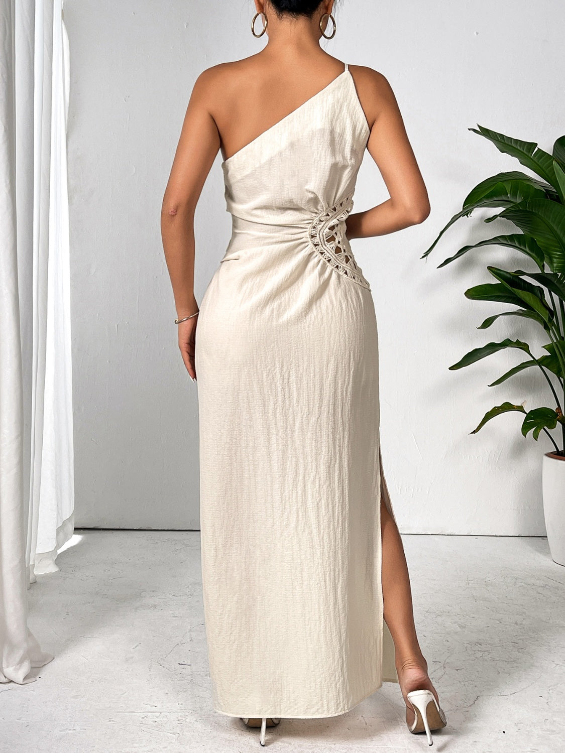 Cold Shoulder Slit Maxi Dress