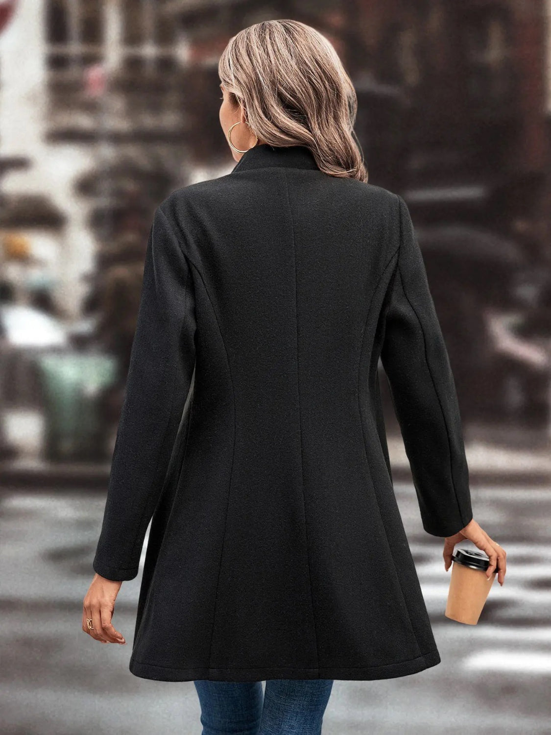 Fashionista Collared Neck Longline Coat