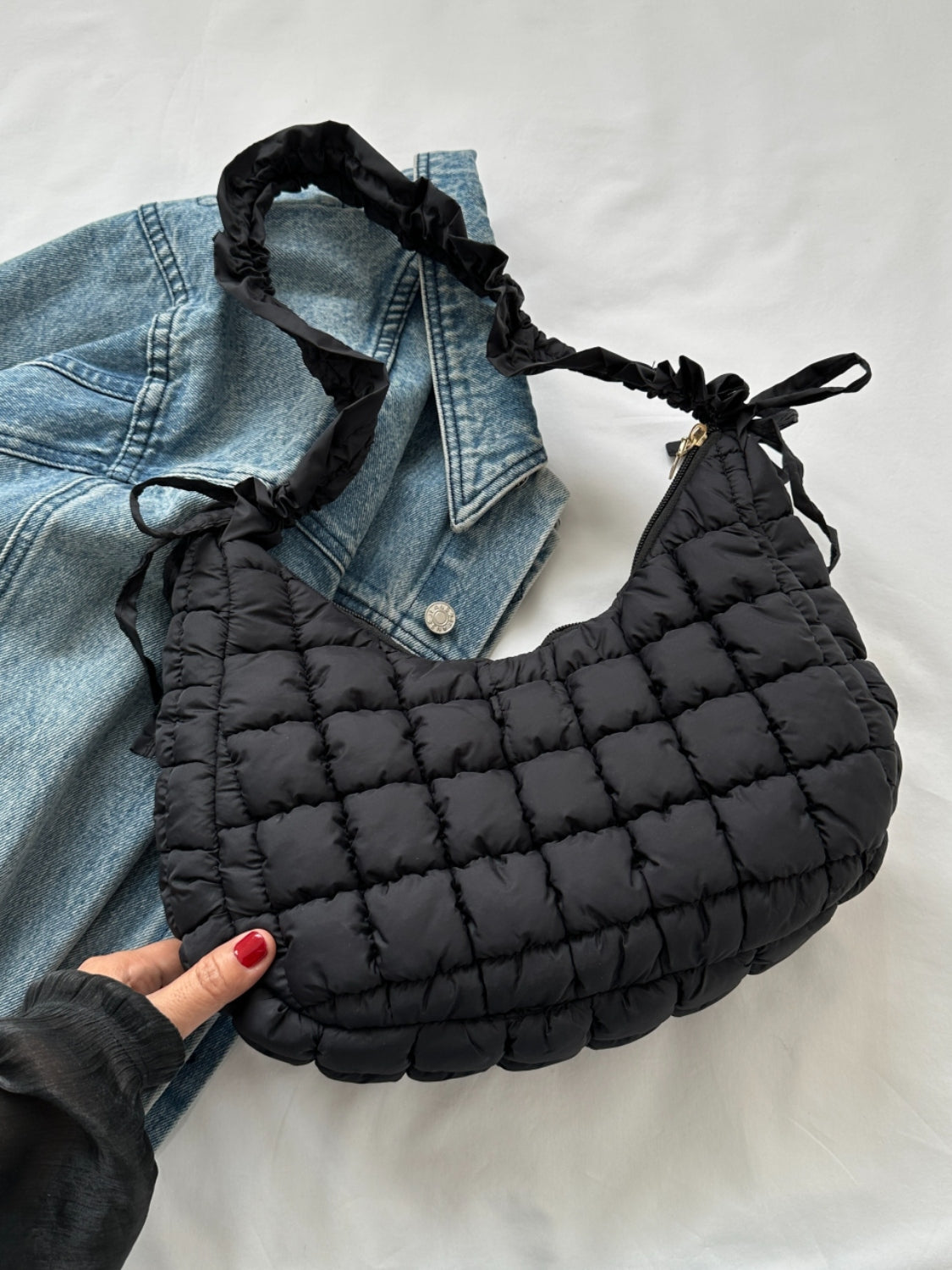 Bubble Texture Quilted Shoulder Bag