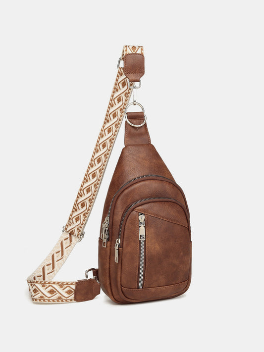 Leather Crossbody Bag with Detachable Strap