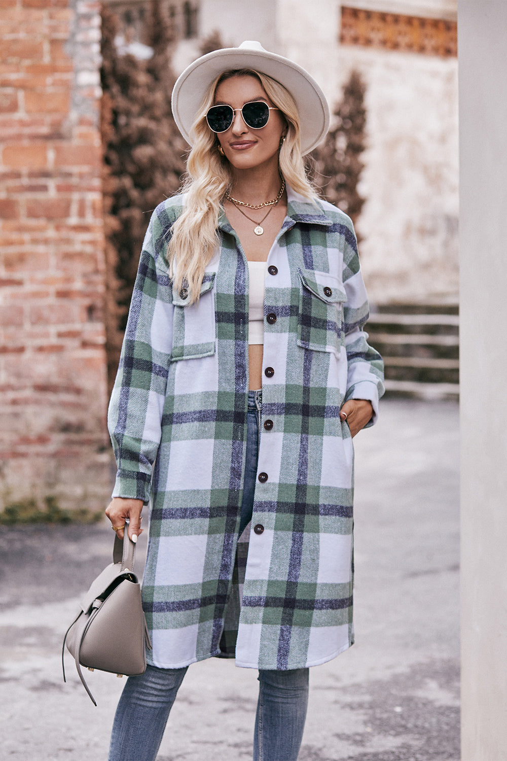 Plaid Longline Jacket