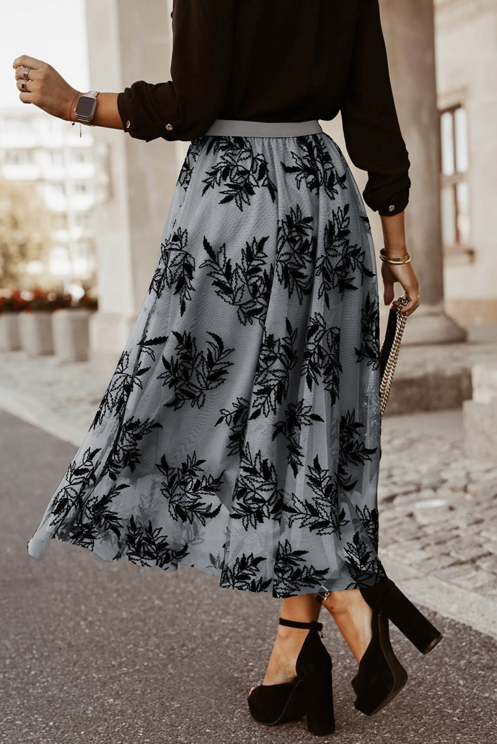 Everything Fall Embroidered High Waist Maxi Skirt