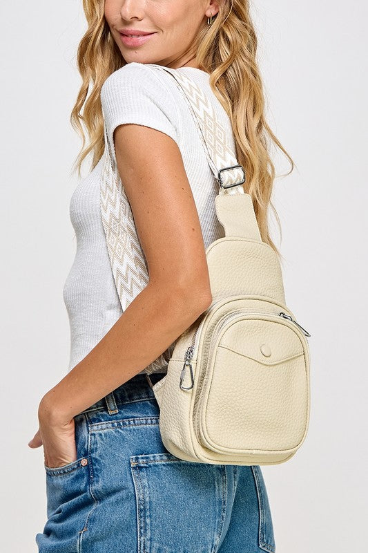 Textured Crossbody Leather Sling Bag