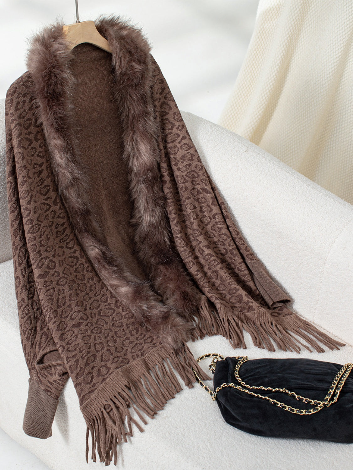 Fringe Leopard Poncho