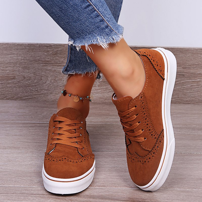 Lace-Up Suedette Sneakers