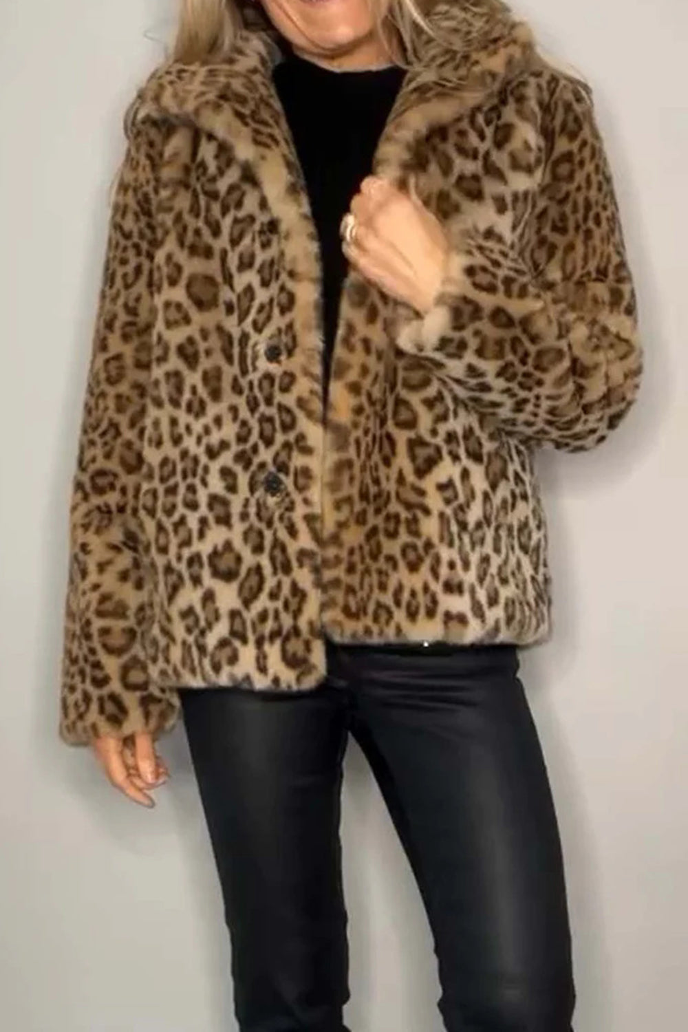 Leopard Furry Coat in Full Size Run