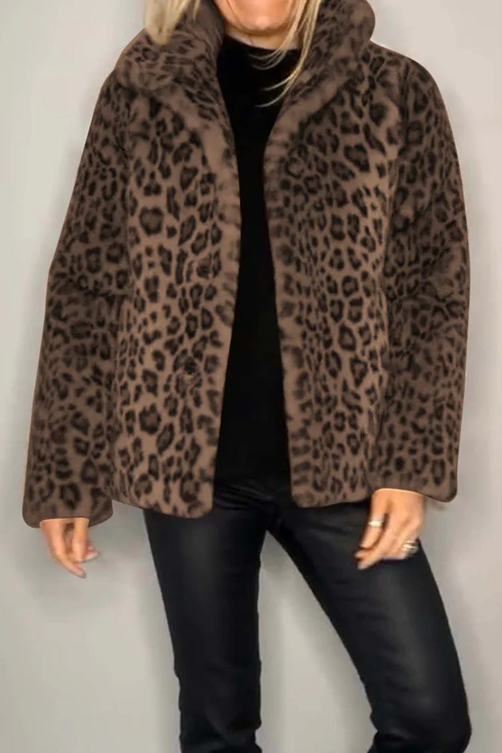 Leopard Furry Coat in Full Size Run