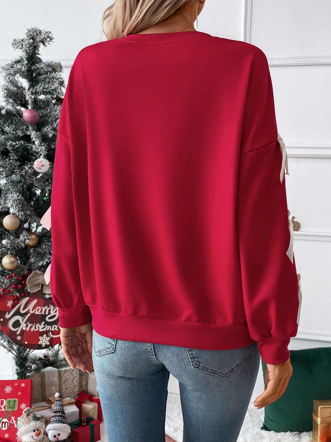 Fancy Red Bow Sweatshirt